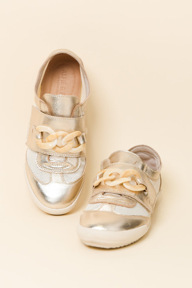 Jayden Gold Buckle Mesh Sneaker