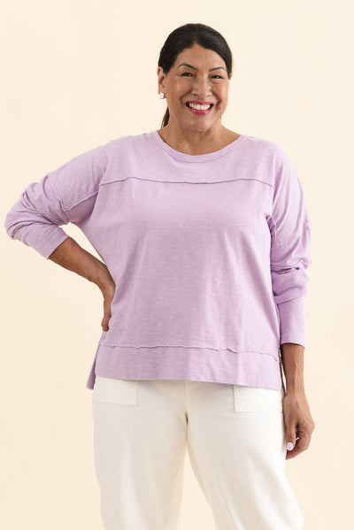 Jayne Lilac Cotton Throw On Top
