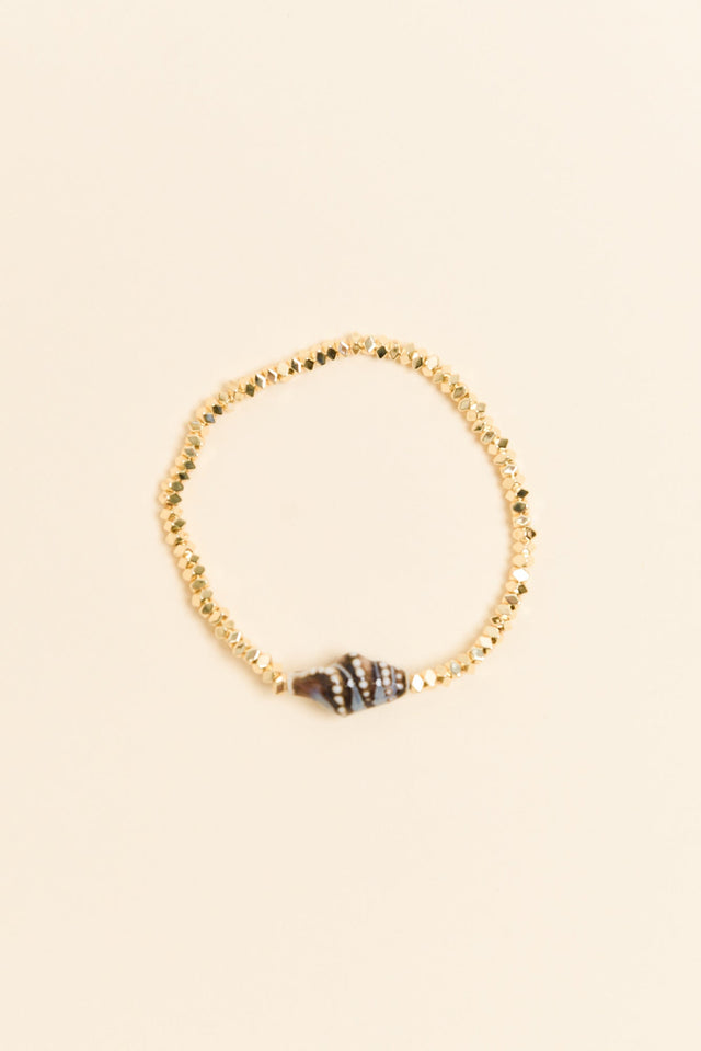 Jena Chocolate Shell Beaded Bracelet