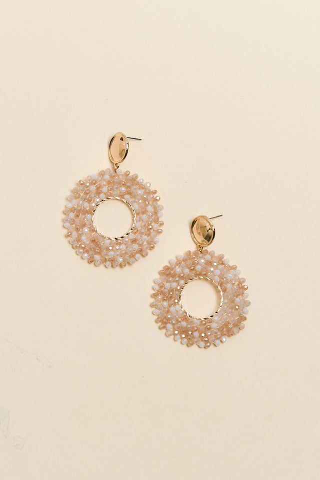 Jing Pink Bead Drop Earrings image 2
