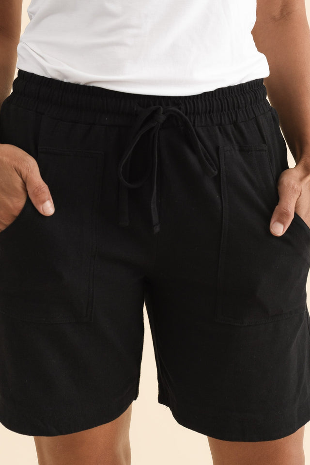 Jonah Black Cotton Drawstring Shorts,Brunette model,alt text|model:Cara image 6