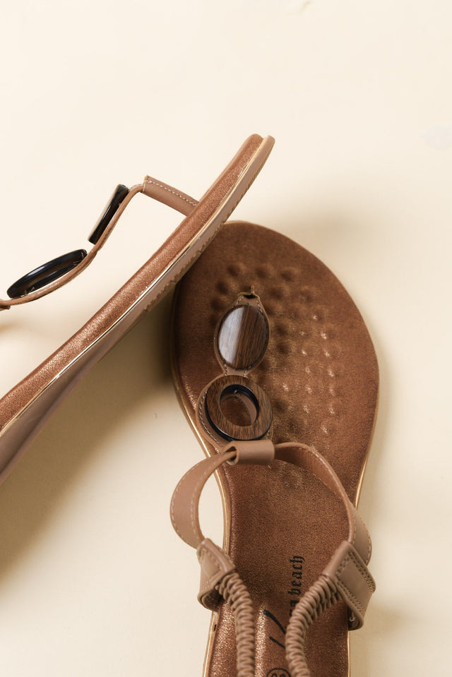 Josie Beige Beaded Sandal