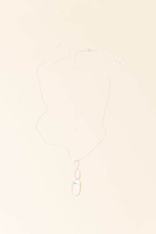 Kalinda Silver Oval Tiered Necklace image 1