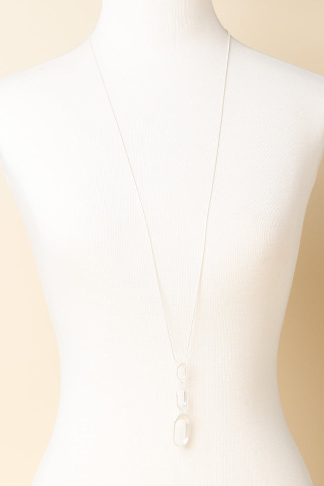 Kalinda Silver Oval Tiered Necklace image 2