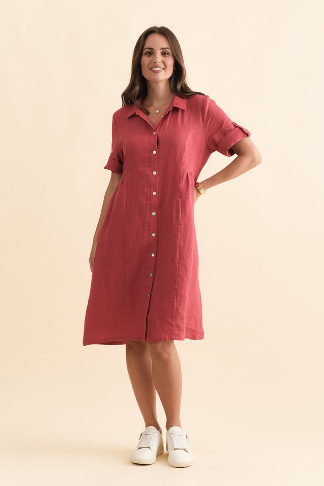 Katy Berry Linen Pocket Dress,Brunette model,alt text|model:MJ image 7