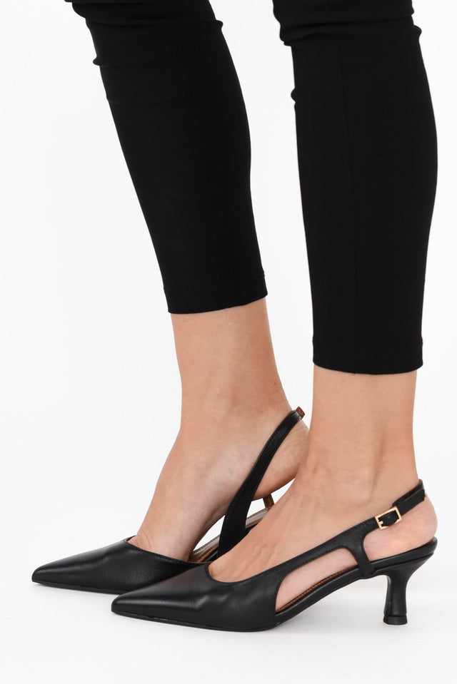 Kaylee Black Leather Slingback Heel image 5
