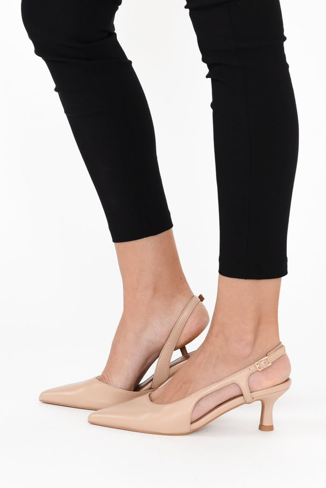 Kaylee Nude Leather Slingback Heel image 5