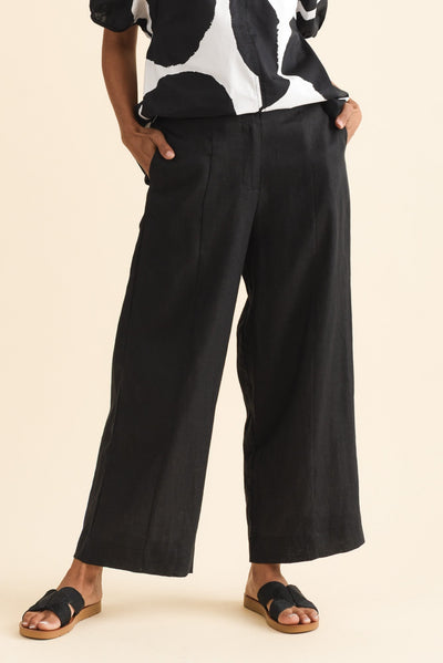 Keegan Black Linen Pocket Pants