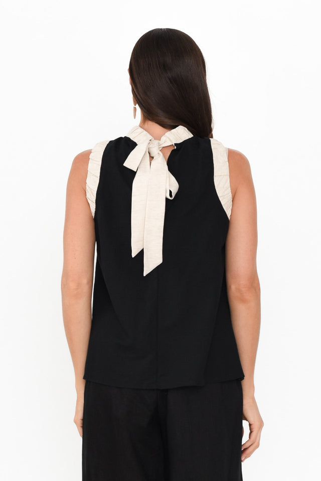 Kelley Black Trim Cotton Blend Tank,Brunette model,alt text|model:Elouise image 5