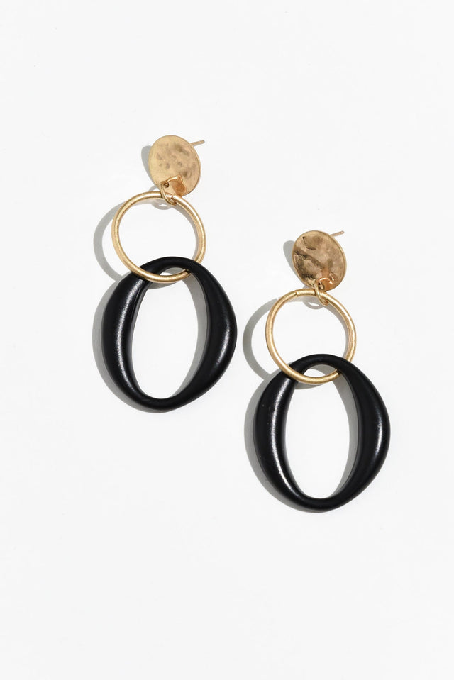 Kenisha Black Ring Drop Earrings image 1