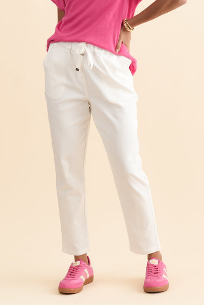 Kenzie White Drawstring Pants