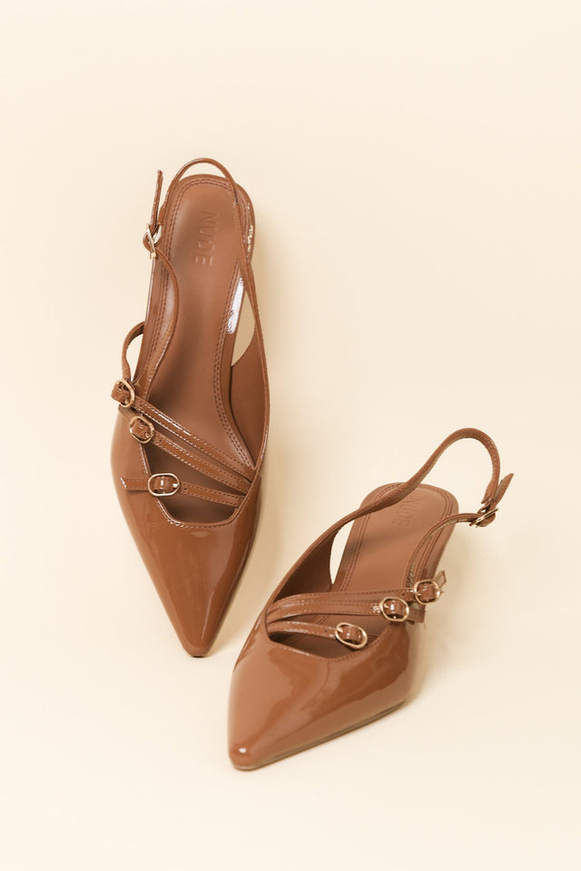 Kiara Brown Leather Slingback Heel image 2