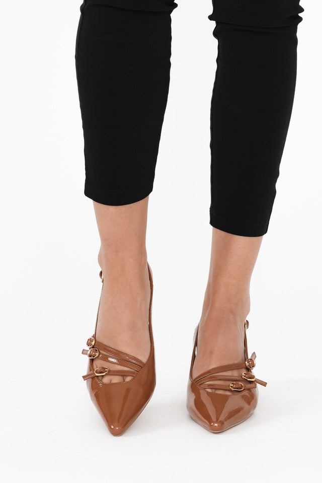 Kiara Brown Leather Slingback Heel image 5