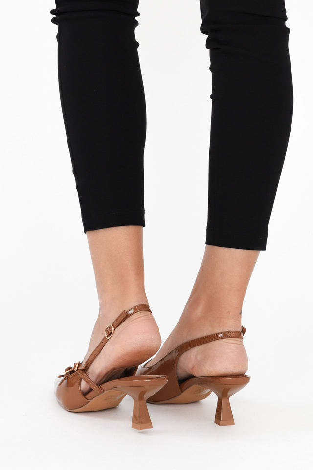 Kiara Brown Leather Slingback Heel image 6