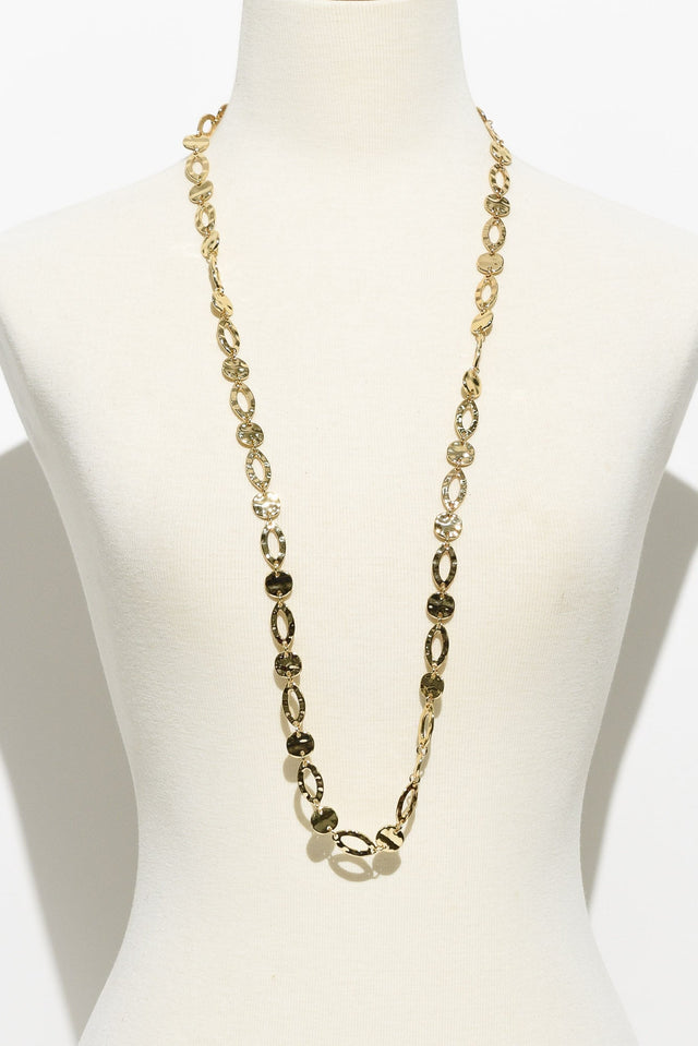 Kirra Gold Disc Ring Link Necklace