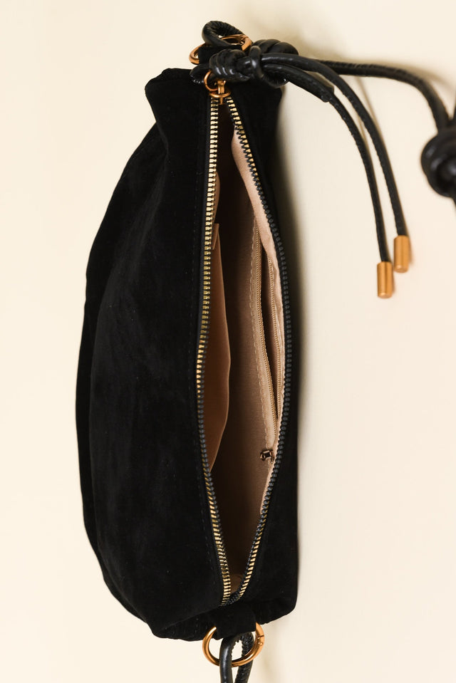 Kirsten Black Faux Suede Crossbody Bag image 2