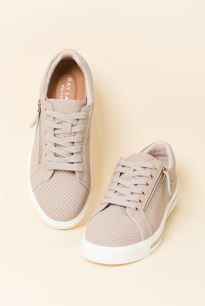 Koko Nude Leather Zip Sneaker - Blue Bungalow NZ