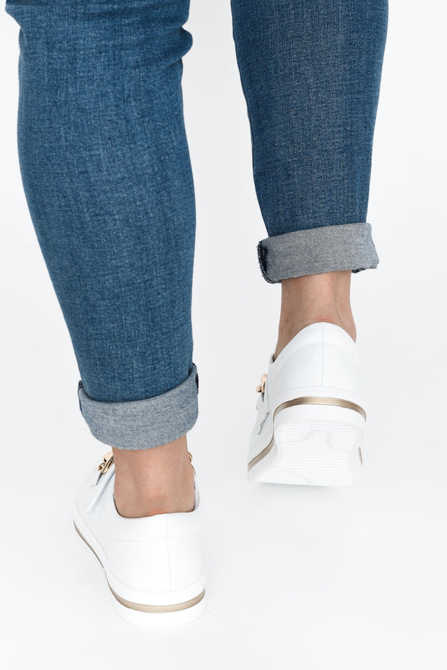 Koolah White Leather Chain Sneaker image 8