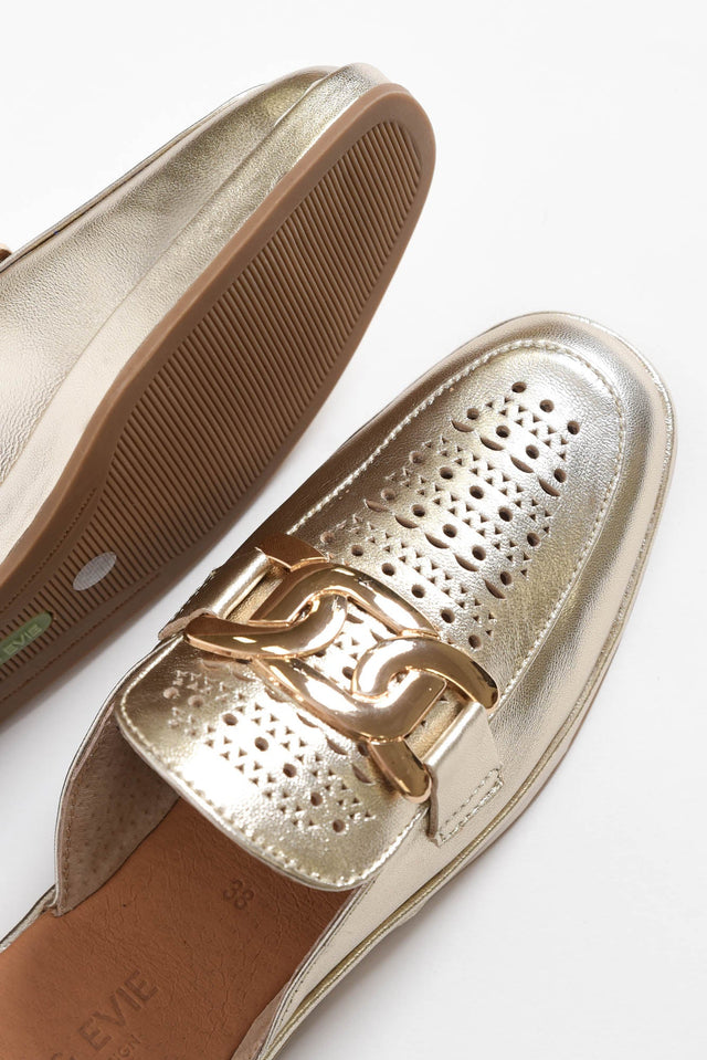 Labour Gold Leather Cut Out Mule image 3