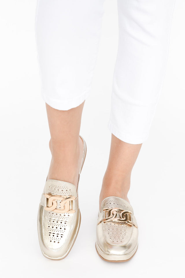Labour Gold Leather Cut Out Mule image 6