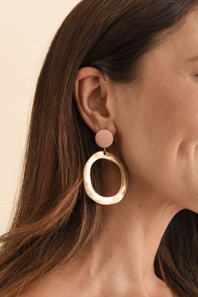 Lada Gold Circle Drop Earrings image 2