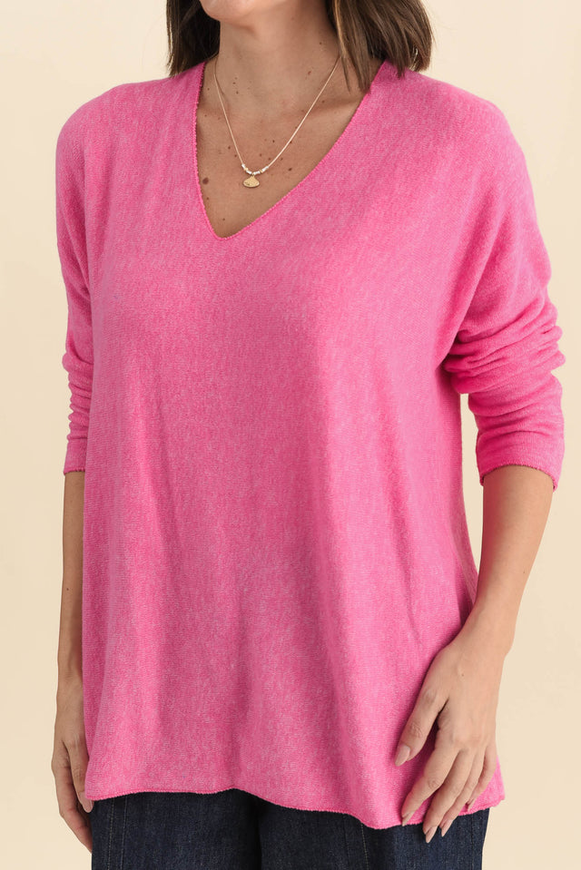 Lakin Pink Knit Jumper,Brunette model,alt text|model:MJ image 6