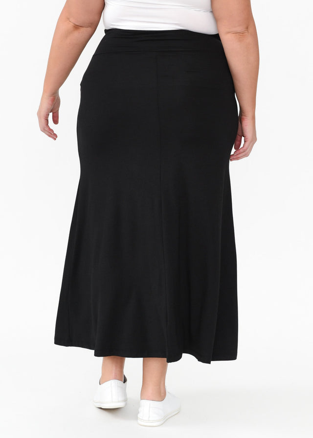 Lana Black Bamboo Cotton Maxi Skirt,Blonde model,alt text|model:Caitlin image 11