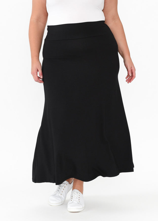 Lana Black Bamboo Cotton Maxi Skirt,Blonde model,plus-size,curve-basics,curve-bottoms,plus-size-skirts,plus-size-basic-bottoms,plus-size-winter-clothing,alt text|model:Caitlin image 8