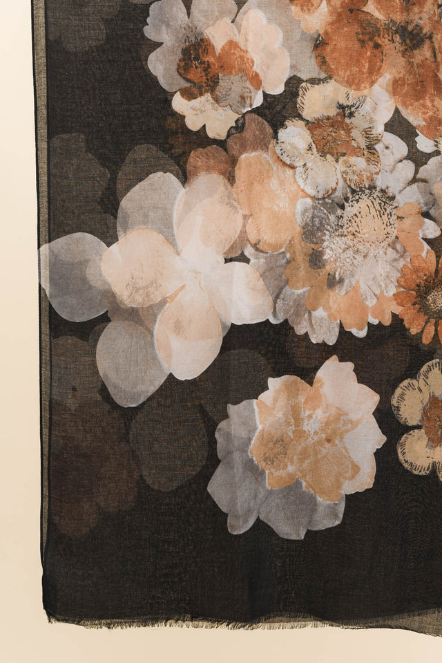 Landry Black Flower Scarf image 4