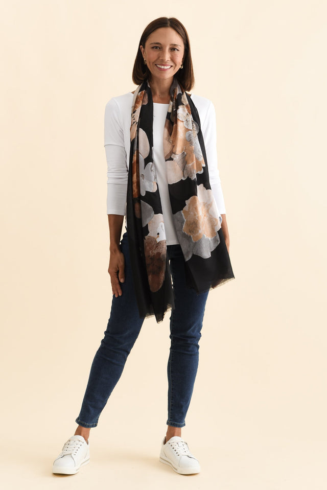 Landry Black Flower Scarf image 3