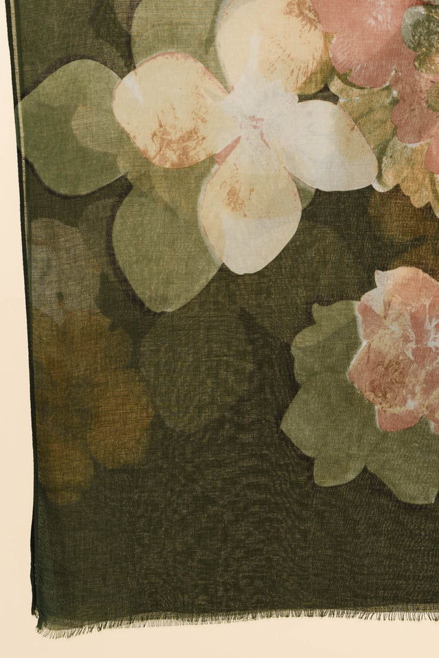 Landry Green Flower Scarf image 3