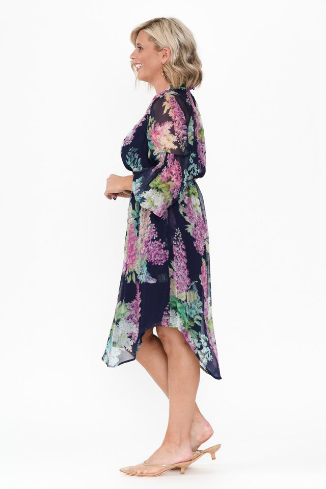 Lane Navy Wisteria Tie Dress image 5