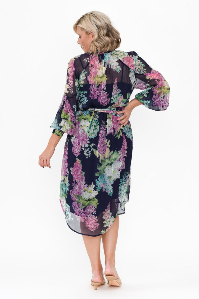 Lane Navy Wisteria Tie Dress image 6