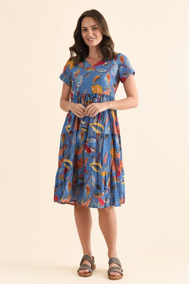 Lania Orange Garden Crinkle Cotton Dress,Full Body,Brunette model,alt text|model:MJ image 6