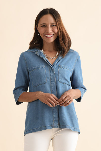 Leeds Blue Denim Pocket Shirt