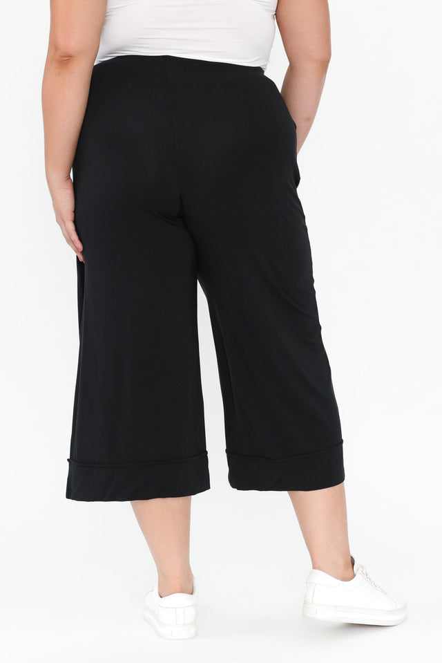 Lena Black Micro Modal Resort Pants,Brunette model,alt text|model:Gabby image 14