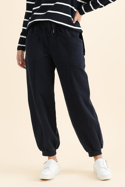 Leo Navy Cotton Sweatpants