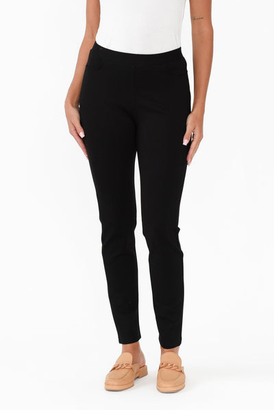 Leona Black Ponte Pants