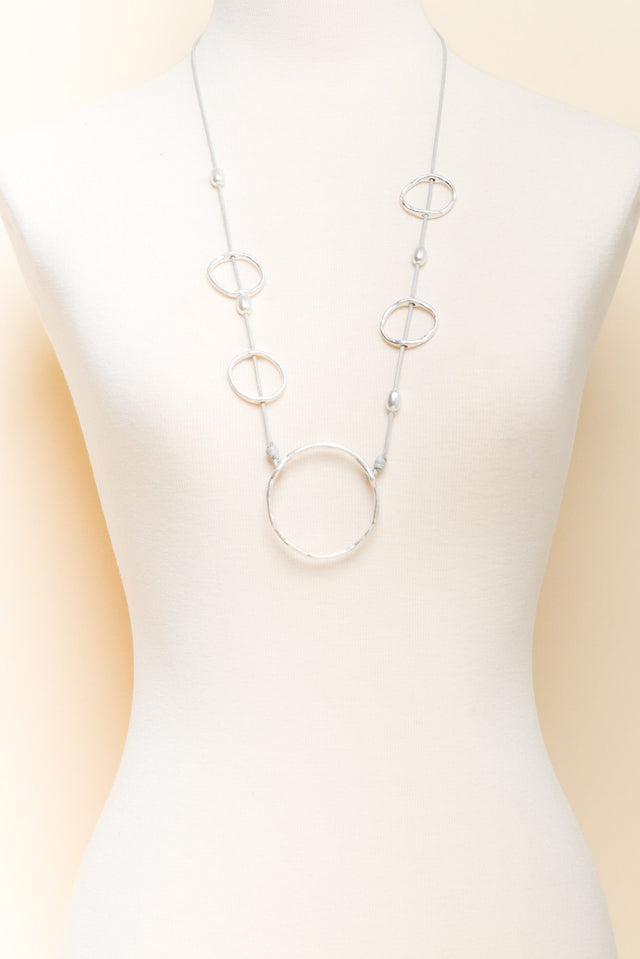 Leveque Silver Circle Necklace image 2
