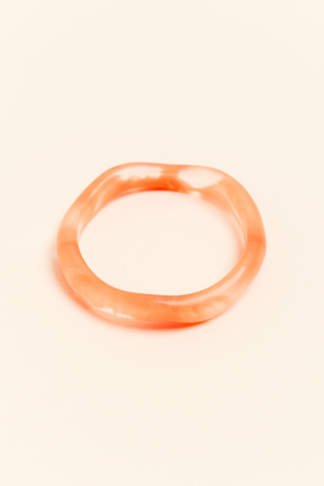 Lia Orange Swirl Resin Wave Bangle image 2