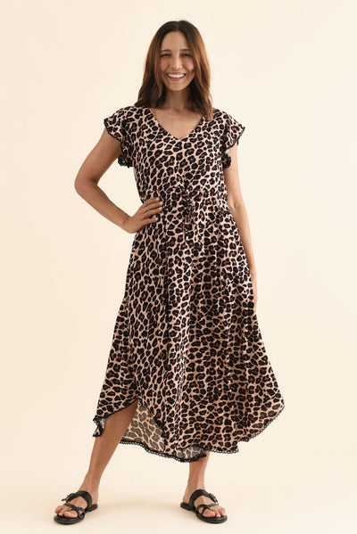 Libby Brown Leopard Midi Dress