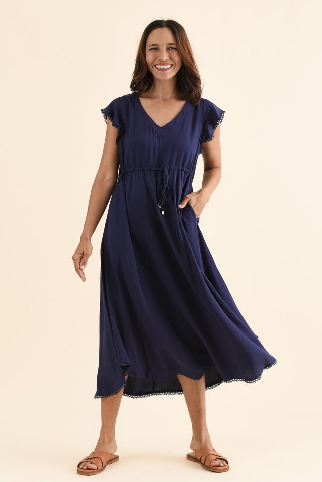 Libby Navy Midi Dress