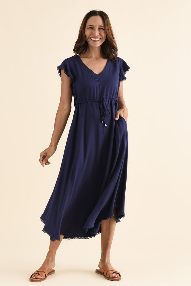 Libby Navy Midi Dress