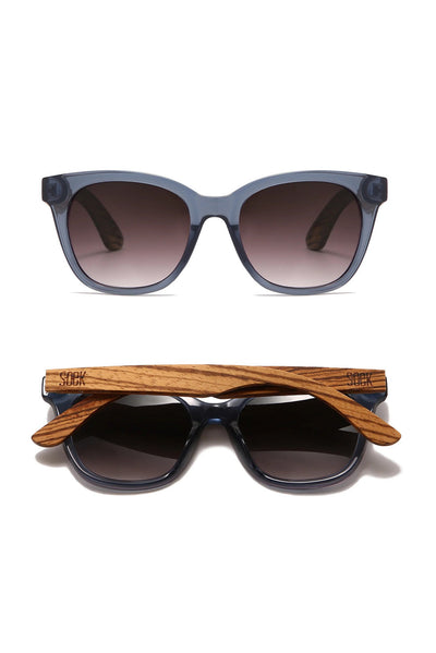 Lila Blue Wooden Reading Sunglasses
