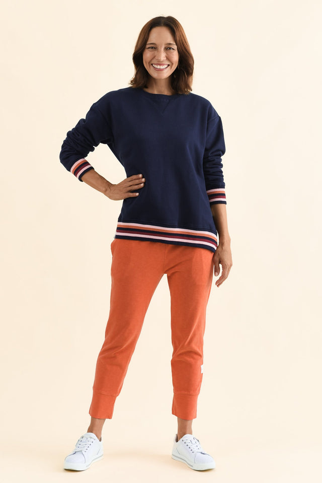 Fundamental Brunch Orange Cotton Sweatpants,Full Body,Brunette model,alt text|model:Cara image 6
