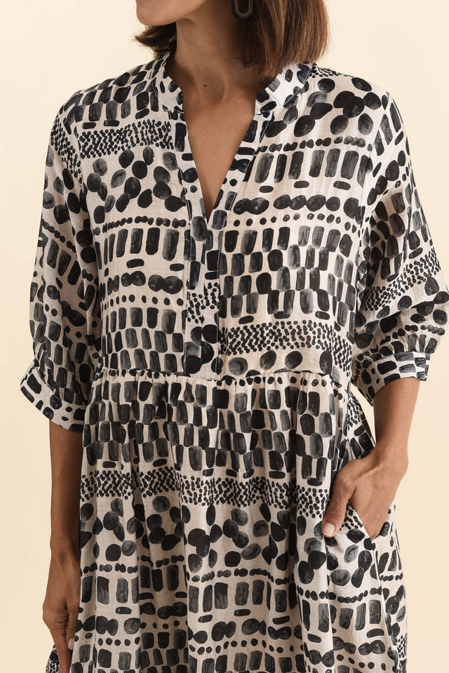 Lillian Black Spot Tier Dress,Brunette model,alt text|model:Cara image 6