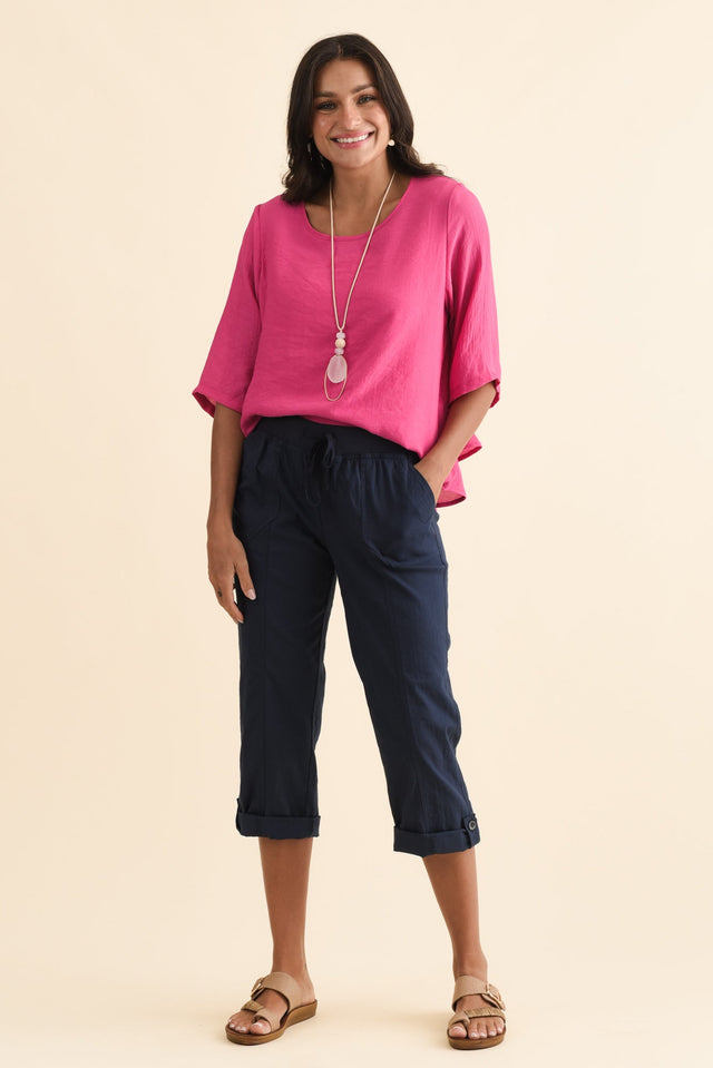 Lindsay Navy 7/8 Cargo Pants,Brunette model,alt text|model:Brontie image 3