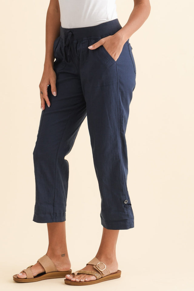 Lindsay Navy 7/8 Cargo Pants,Brunette model,alt text|model:Brontie image 4