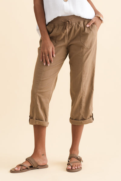 Lindsay Taupe 7/8 Cargo Pants