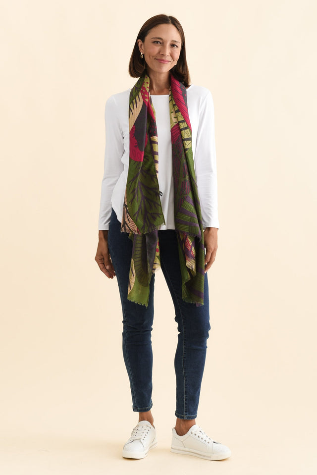 Linnea Green Leaf Scarf image 3
